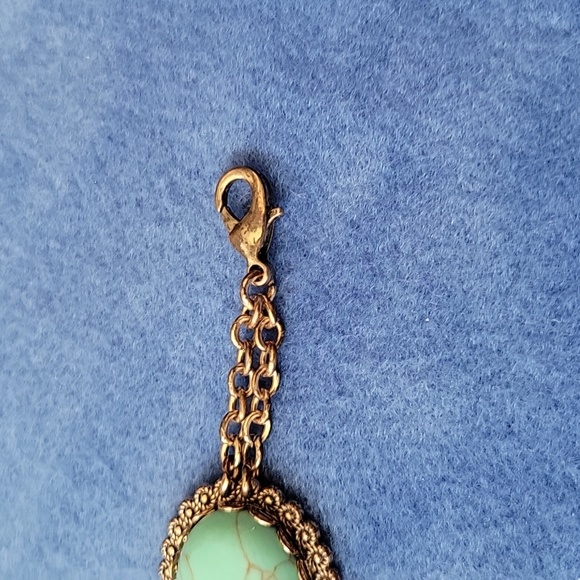 Plunder Design Bracelet - Antique Gold with Faux Turquoise - Picture 4 of 5